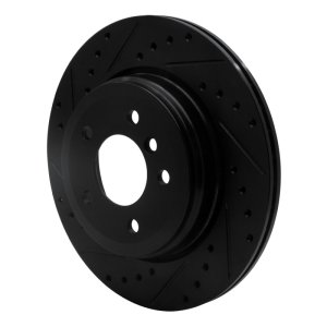 BMW 525I Brake Rotor (1) - Rear Left - R1 Concepts - Drilled & Slotted - Black - `04-`10